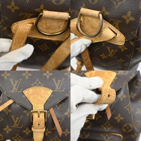 LOUIS VUITTON Montsouris MM Backpack Bag Monogram Leather Brown M51136 79FC054 - Picture 2 of 16
